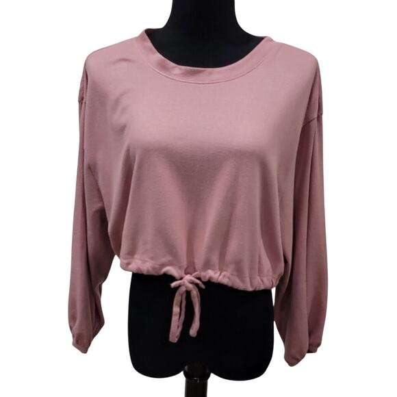 Altar'd State Tops - Altard State Pink Small Crop Top Tie Waist Casual Soft Girl Y2K Loungewear